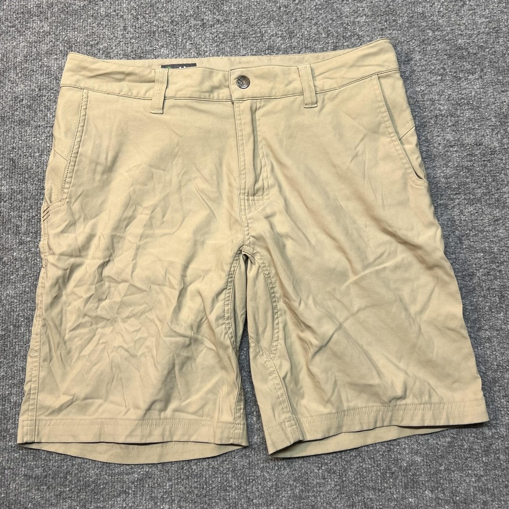 Stio Shorts Mens 34 Beige Chino Nylon Stretch Lined 9 Inch Inseam Hike Outdoor
